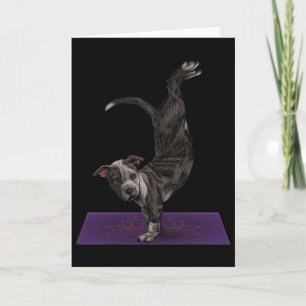 Cartão Pitbull Fazendo Yoga Meditação Zen Namaste Cachorr