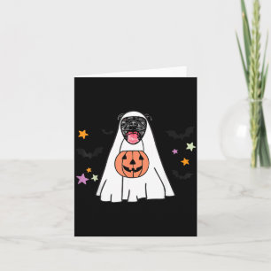 Cartão Pitbull Preto Boo Fantasma Amante de Cachorro Hall