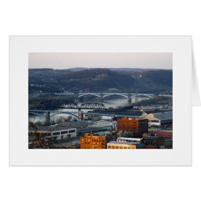 Cartão Pittsburgh, cidade das pontes (Frente horizontal)
