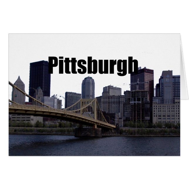 Cartão Pittsburgh PA Skyline com Pittsburgh no céu (Frente Horizontal)