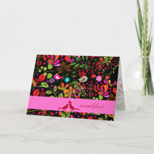 Cartão PixDezines retro tree/DIY background +trim colors