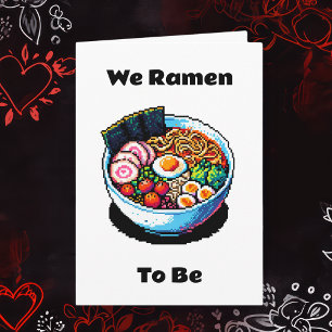 Cartão Pixel Art Ramen Noodles Pun Dia de os namorados En