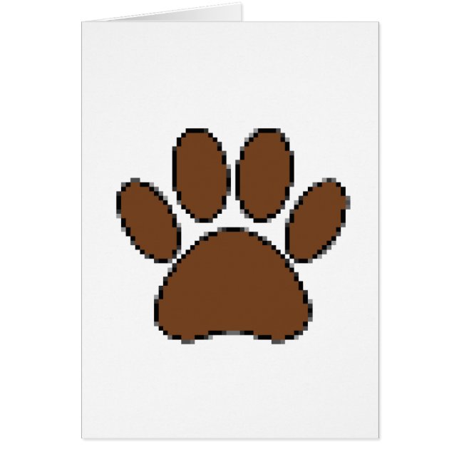 Cartão Pixel Dog Paw Print (Frente)