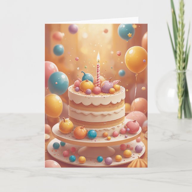 Cartão Pixel Power Birthday Wishes (Frente)