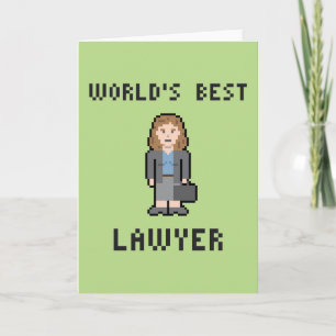 Cartão Pixel World's Best Female Lawyer Greeting Card