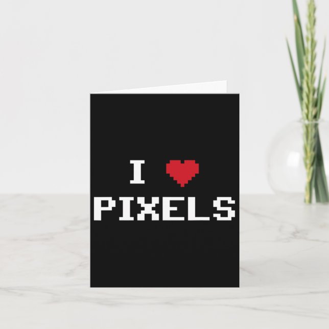 Cartão Pixels de amor C64 Ventiladores Cardíacos Jogo Cam (Frente)