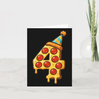 Cartão Pizza 4º Aniversário Festa de 4 Anos Hábitos Hábit