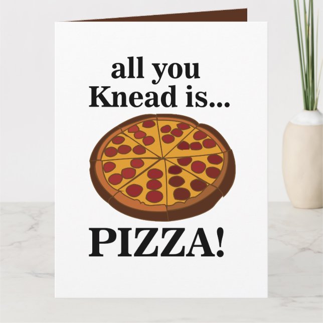 Cartão Pizza de Pepperoni Comida Engraçada (Frente)