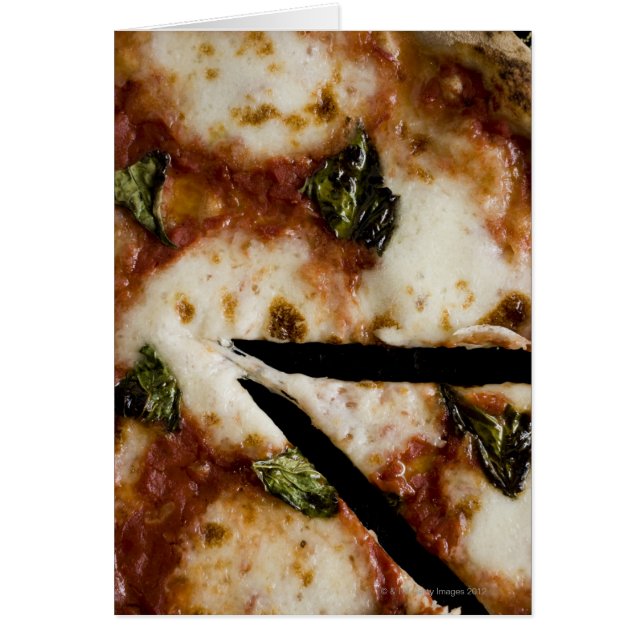 Cartão pizza de queijo à base de madeira (Frente)