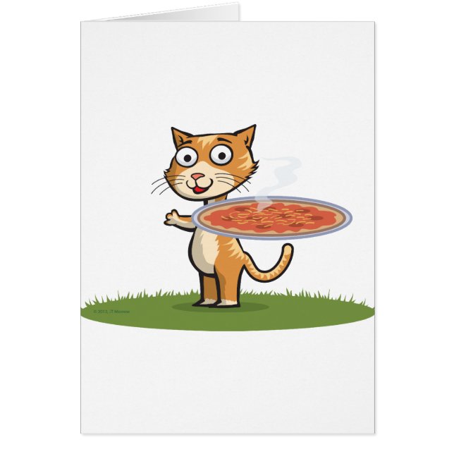 Cartão Pizza do gato (Frente)
