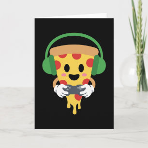 Cartão Pizza Gamer Engraçado de Vídeo Game Menino Entusia