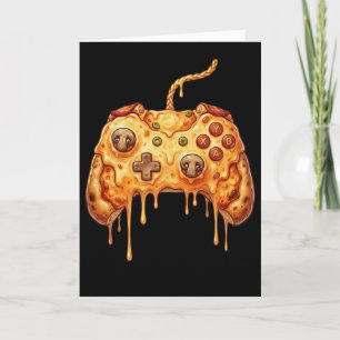 Cartão Pizza Gamer Engraçado para Menino Entusiasta de Ví