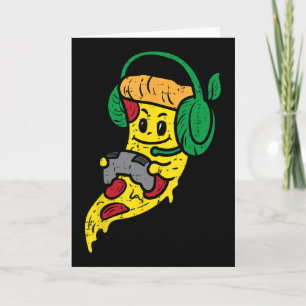 Cartão Pizza Gamer Video Games Comida Divertida Homens Me