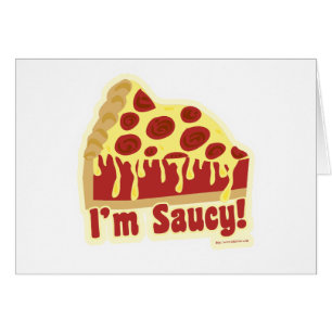 Cartão Pizza profunda tão picante