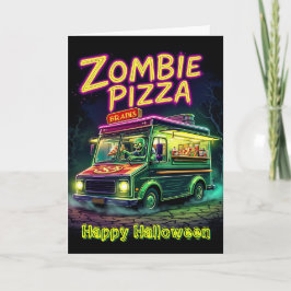 Cartão Pizza Zombie No Seu Bairro No Halloween!