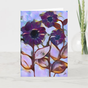Cartão Placa 5x7 do bonito Artsy Purple Flowers