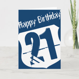 Cartão placa aniversário de 21 anos