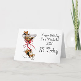 CARTÃO PLACA ANIVERSÁRIO DE 21 ANOS SON