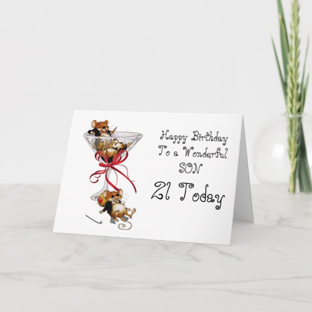 CARTÃO PLACA ANIVERSÁRIO DE 21 ANOS SON (Frente)