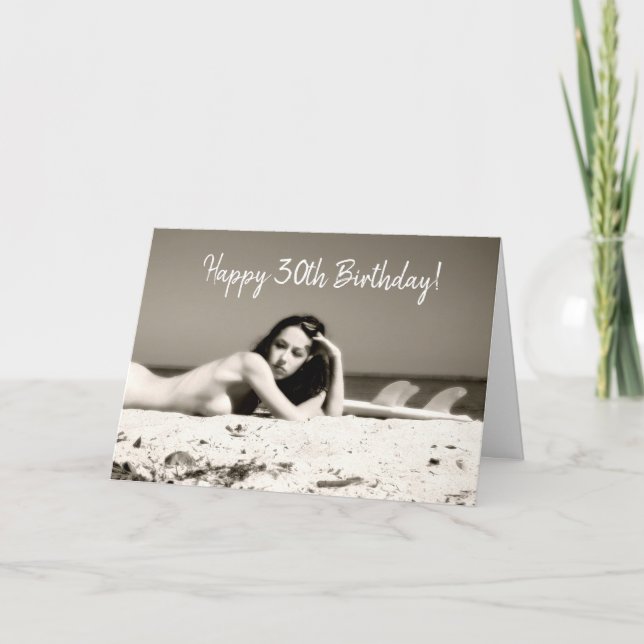 Cartão Placa aniversário de 30 anos Para Homem-Solteiro (Frente)