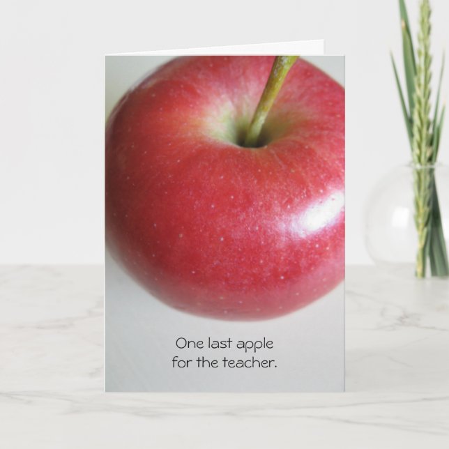 Cartão Placa Apple para Retirada de Professores (Frente)