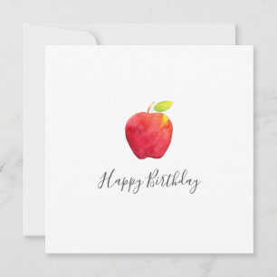 Cartão Placa Apple Red Watercolor
