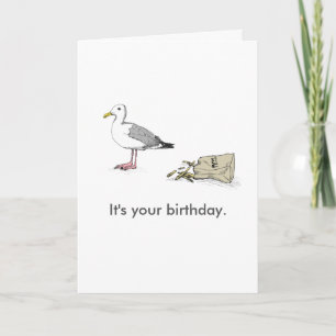 Cartão Placa Bday Seagull É seu aniversário. Vá em fren