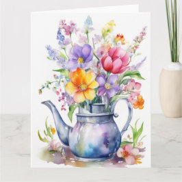 Cartão Placa Colorida Spring Flowers