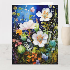 Cartão Placa Colorida Spring Flowers