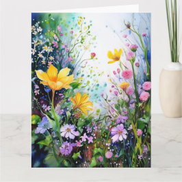 Cartão Placa Colorida Spring Flowers