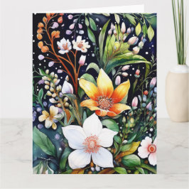 Cartão Placa Colorida Spring Flowers