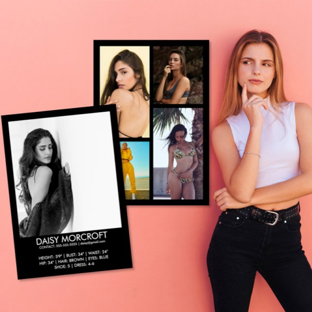 Cartão Placa comp de Foto do Ator de Modelo Profissional  (Criador carregado)