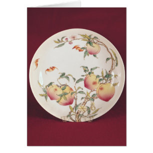 Cartão Placa cor-de-rosa de Famille decorada