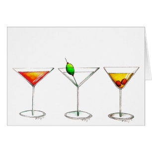 Cartão Placa Cosmopolita Martini Manhattan Cocktail