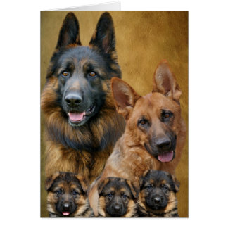 Cartão Placa da família de german shepherd