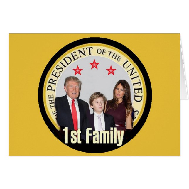 Cartão Placa da primeira família TRUMP (Frente Horizontal)