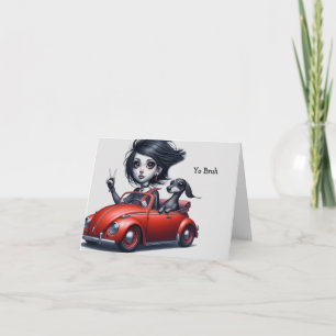 Cartão Placa Dachshund Conversível Gótica