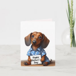 Cartão Placa Dachshund do dia de os pais
