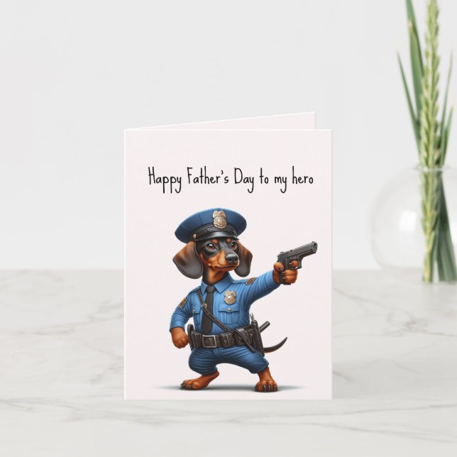 Cartão Placa Dachshund do dia de os pais (Frente)