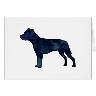 Cartão Placa de Água Preta Silhueta de Cachorro Pitbull