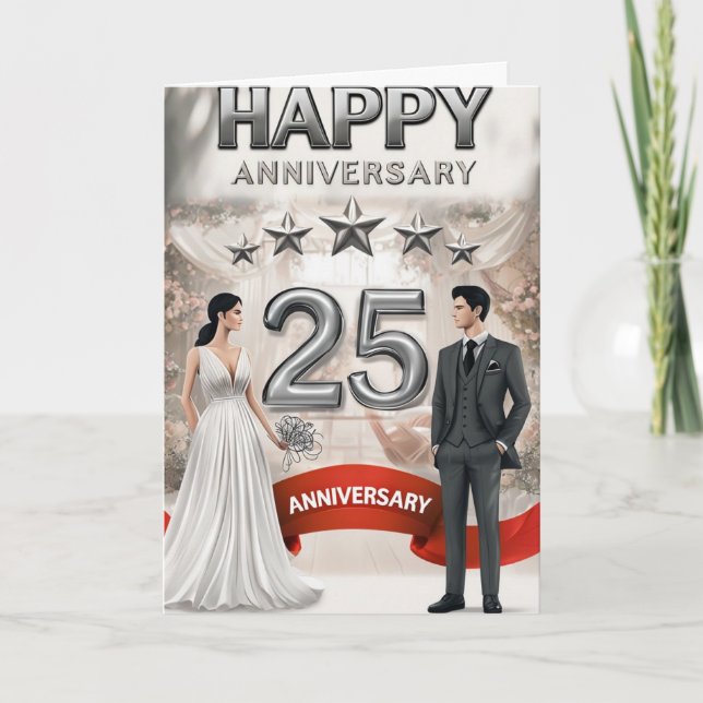 Cartão Placa de Aniversário 25 (Frente)