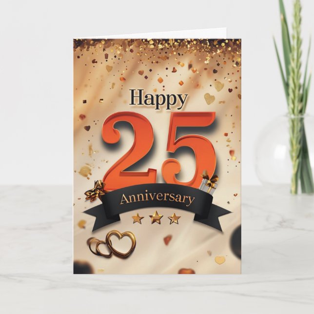 Cartão Placa de Aniversário 25 (Frente)