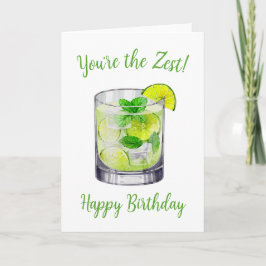 Cartão Placa de Aniversário da Mojito Watercolor