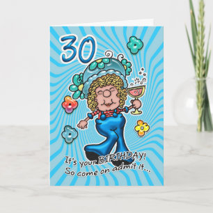 Cartão Placa De aniversário de 30 anos - Dama Divertida C