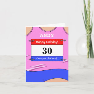 Cartão Placa de aniversário de 30 anos feliz para um corr