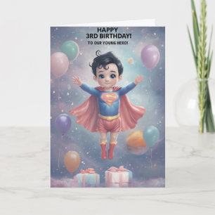 Cartão Placa de aniversário de 3 anos Feliz