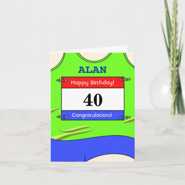 Cartão Placa de aniversário de 40 anos feliz para um corr (Frente)