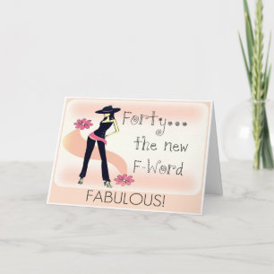 Cartão Placa de aniversário de 40 anos para mulheres