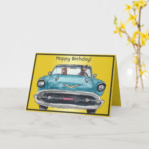 Cartão Placa de Aniversário de Aquarela de German shepher