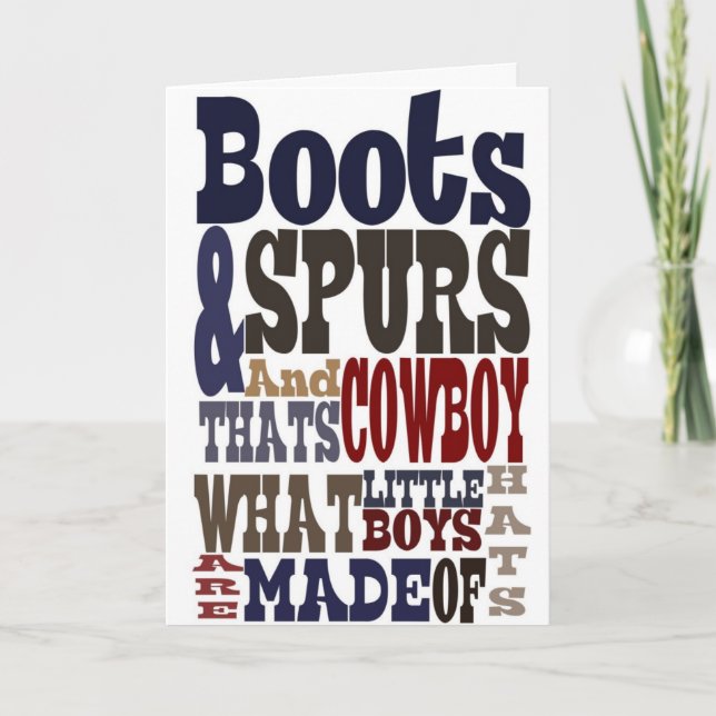 CARTÃO PLACA DE ANIVERSÁRIO DE BOOT & SPURS (Frente)